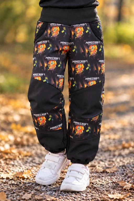 Dětské softshellové kalhoty minecraft, vel. 128/134