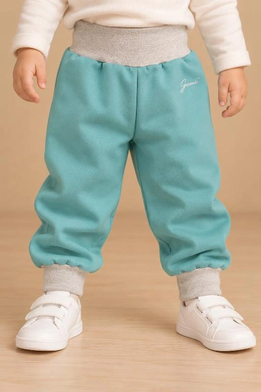 Dětské softshellové kalhoty s kožíškem mint