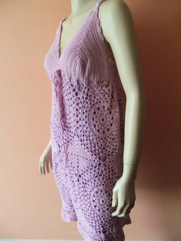 VÝPRODEJ Těhotenské Háčkované šaty Lila