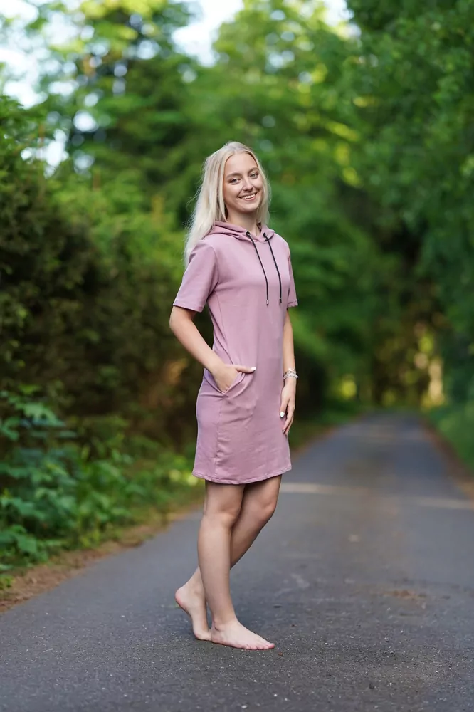 Dámské mikinošaty GOMI starorůžová