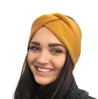 Pletená čelenka křížená - merino