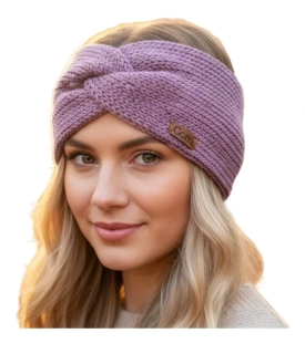 Pletená čelenka křížená - merino