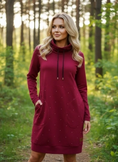 Dámské mikinošaty BORDÓ 