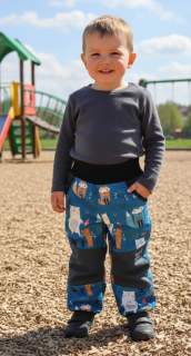 Dětské softshellové kalhoty LESNÍ ZVĚŘ