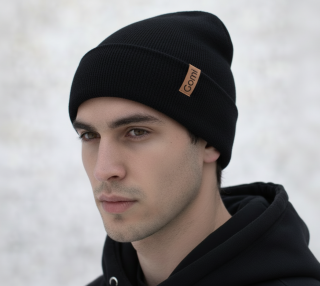 Zimní čepice z pleteniny černá