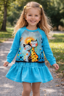 Dětské mikinošaty KOČIČKA 