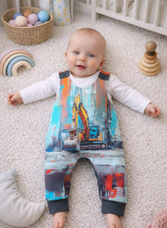 Dětské lacláčky s bagrem