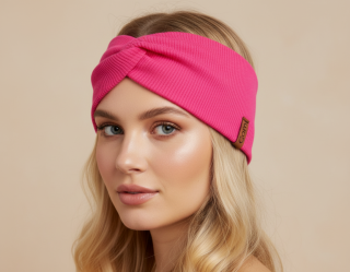 Čelenka křížená žebrovaná NEON RŮŽOVÁ