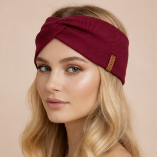 Čelenka křížená žebrovaná BORDÓ 