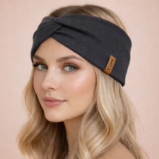 Čelenka křížená žebrovaná TMAVĚ ŠEDÁ