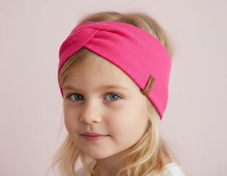 Čelenka křížená žebrovaná NEON RŮŽOVÁ