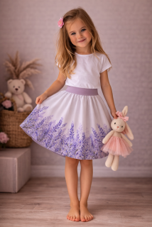 Kolová dětská sukně LEVANDULE 