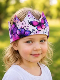 Čelenka korunka s motýlky, vel. 0-12m(38-46cm)