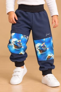 Dětské softshellové kalhoty s kožíškem stitch vel. 98/104
