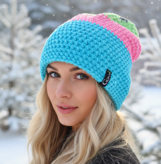 Háčkovaná čepice žinylková - houmeles