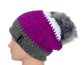 Háčkovaný žinylkový kulich PURPLE