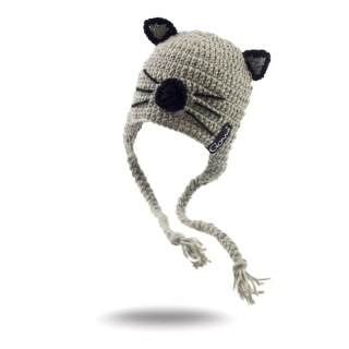VÝPRODEJ Háčkovaná ušanka KOČIČKA