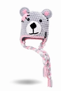 Háčkovaná ušanka Viki  MEDVÍDEK