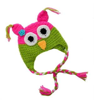 Háčkovaná ušanka SOVIČKA