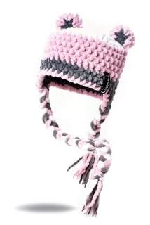 Háčkovaná ušanka LENNA s oušky