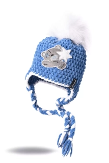 Háčkovaná ušanka  BENNY s BAMBULÍ a aplikací