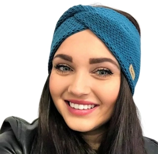 Pletená čelenka křížená - merino