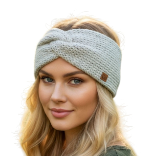 Pletená čelenka křížená - merino