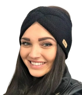 Pletená čelenka křížená - merino