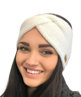 Pletená čelenka křížená - merino
