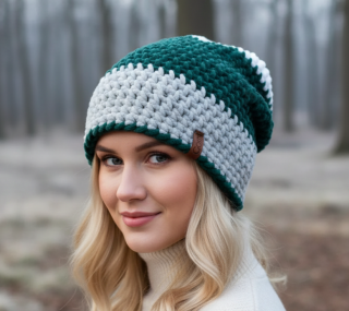 Háčkovaná čepice žinylková - houmeles