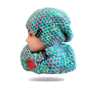 Háčkovaný set houmles kulich a nákrčník