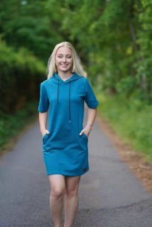 Dámské mikinošaty GOMI tyrkys