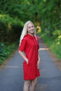 Dámské mikinošaty GOMI červené