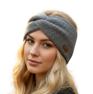 Pletená čelenka křížená - merino 