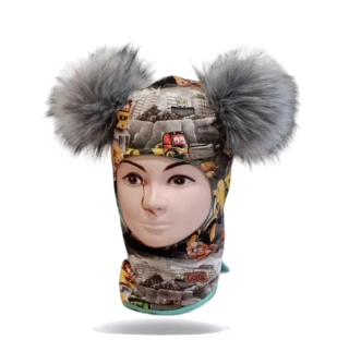 Dětská kukla s bambulema STROJE