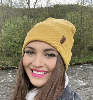 Žebrovaná čepice HOŘČICE 