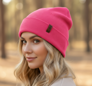 Žebrovaná čepice NEON RŮŽOVÁ