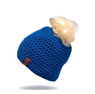 Háčkovaný  kulich s otvorem na culík - MERINO