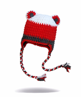 Háčkovaná ušanka Angela s oušky