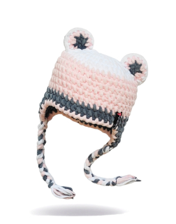 Háčkovaná ušanka BIBI s oušky