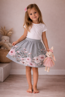 Kolová dětská sukně  ŠÍPKOVÁ RŮŽE