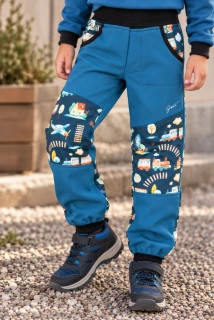 Dětské softshellové kalhoty VLAKY