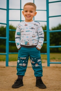 Dětské softshellové kalhoty VLAKY