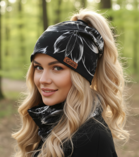 Dvouvrstvá čepice s nákrčníkem s otvorem na culík. LINDA