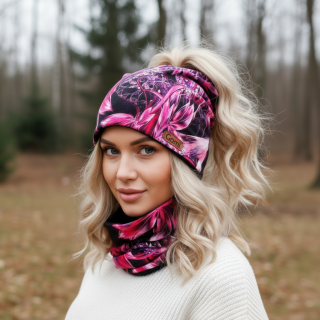 Dvouvrstvá čepice s nákrčníkem s otvorem na culík LENNY