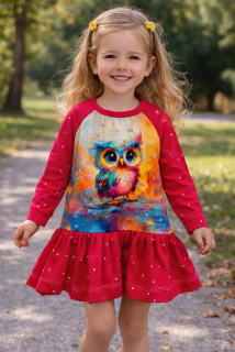 Dětské mikinošaty SOVIČKA