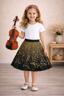 Kolová dětská sukně ZLATÉ NOTY
