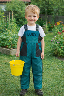 Dlouhé montérky PETROL s JMENOVKOU