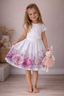 Kolová dětská sukně FIALOVÉ RŮŽE