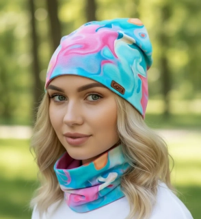 Čepice s nákrčníkem DUHA